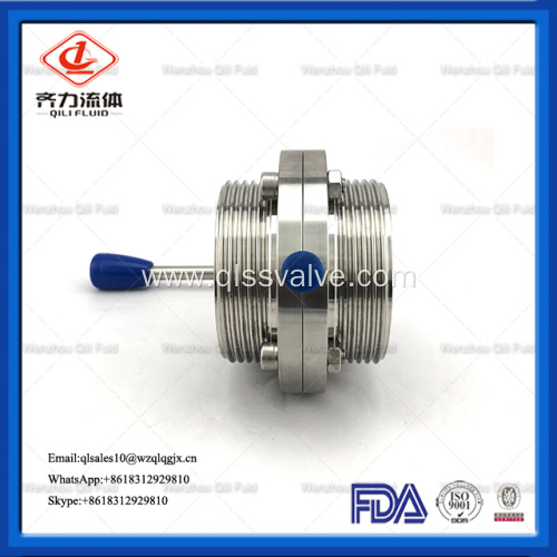 Food grade stainless steel weld hygienic butterfly valve